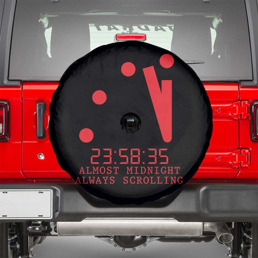 Doomsday Clock Armageddon Spare Tire Cover Almost Midnight Always Scrolling TS14 Black Print Your Wear