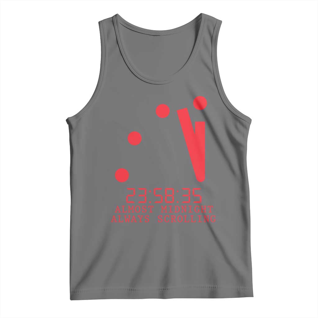 Doomsday Clock Armageddon Tank Top Almost Midnight Always Scrolling TS14 Black Heather Print Your Wear
