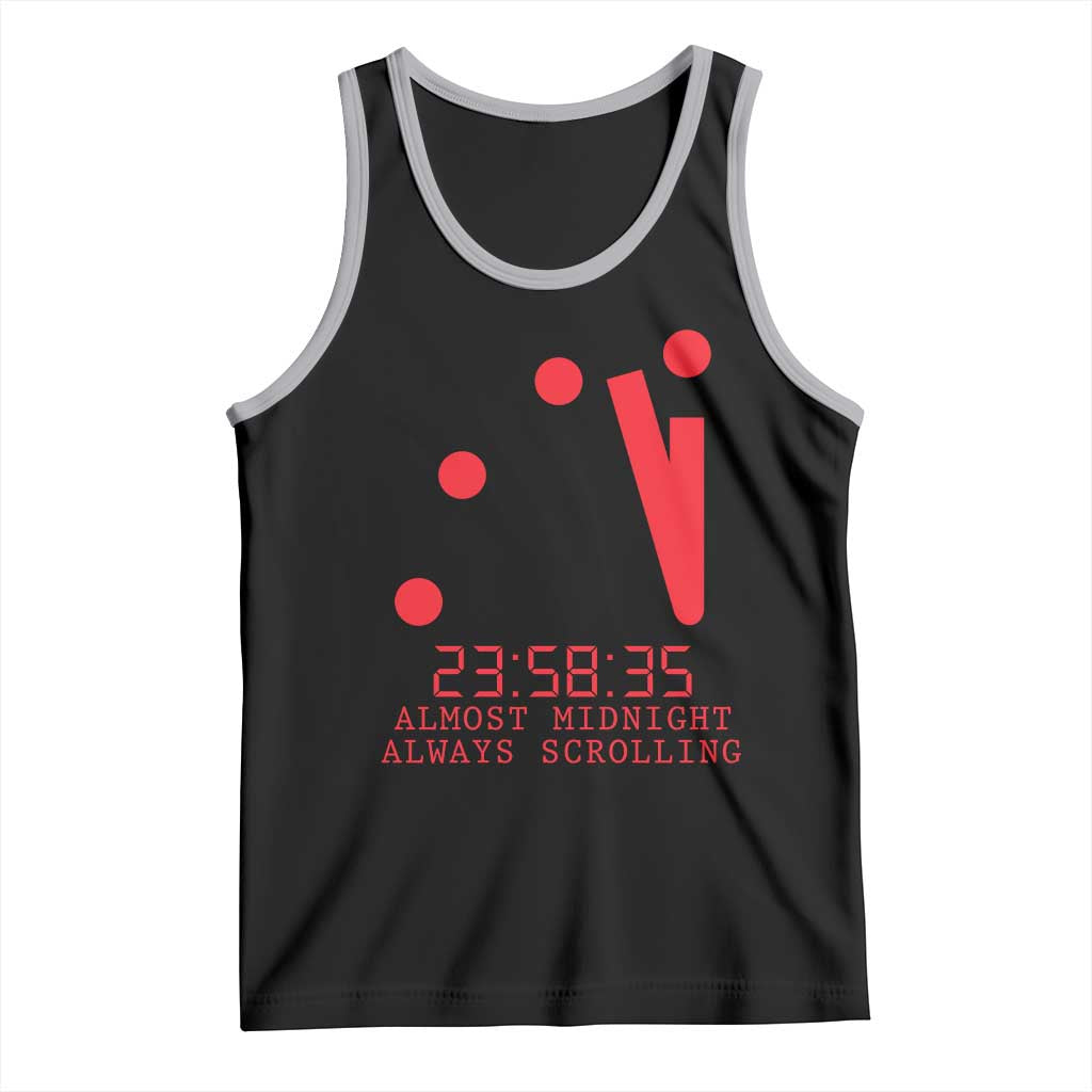Doomsday Clock Armageddon Tank Top Almost Midnight Always Scrolling TS14 Black Athletic Heather Print Your Wear