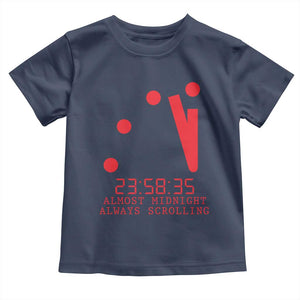 Doomsday Clock Armageddon Toddler T Shirt Almost Midnight Always Scrolling TS14 Navy Print Your Wear