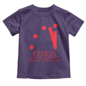 Doomsday Clock Armageddon Toddler T Shirt Almost Midnight Always Scrolling TS14 Purple Print Your Wear