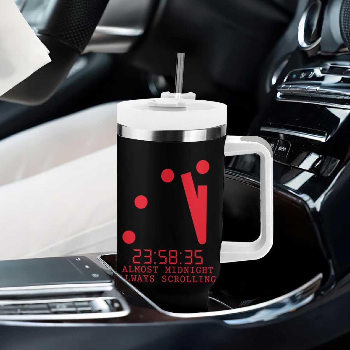 Doomsday Clock Armageddon Tumbler With Handle Almost Midnight Always Scrolling TS14 Print Your Wear