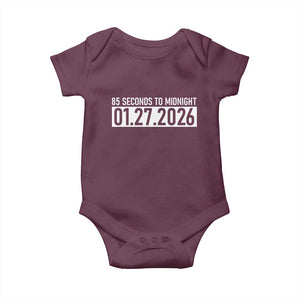 Doomsday Clock Armageddon Baby Onesie 85 Second To Midnight TS14 Maroon Print Your Wear