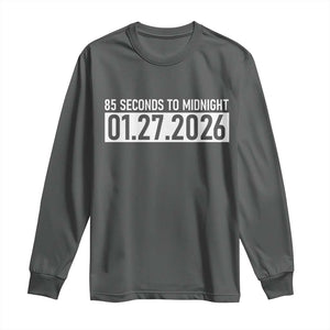 Doomsday Clock Armageddon Long Sleeve Shirt 85 Second To Midnight TS14 Dark Heather Print Your Wear