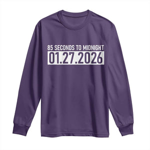 Doomsday Clock Armageddon Long Sleeve Shirt 85 Second To Midnight TS14 Purple Print Your Wear