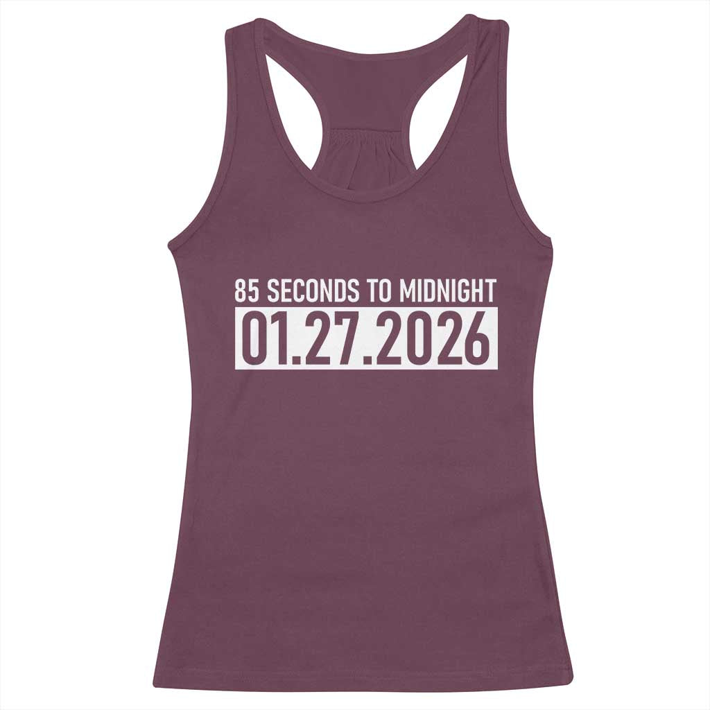 Doomsday Clock Armageddon Racerback Tank Top 85 Second To Midnight TS14 Maroon Print Your Wear