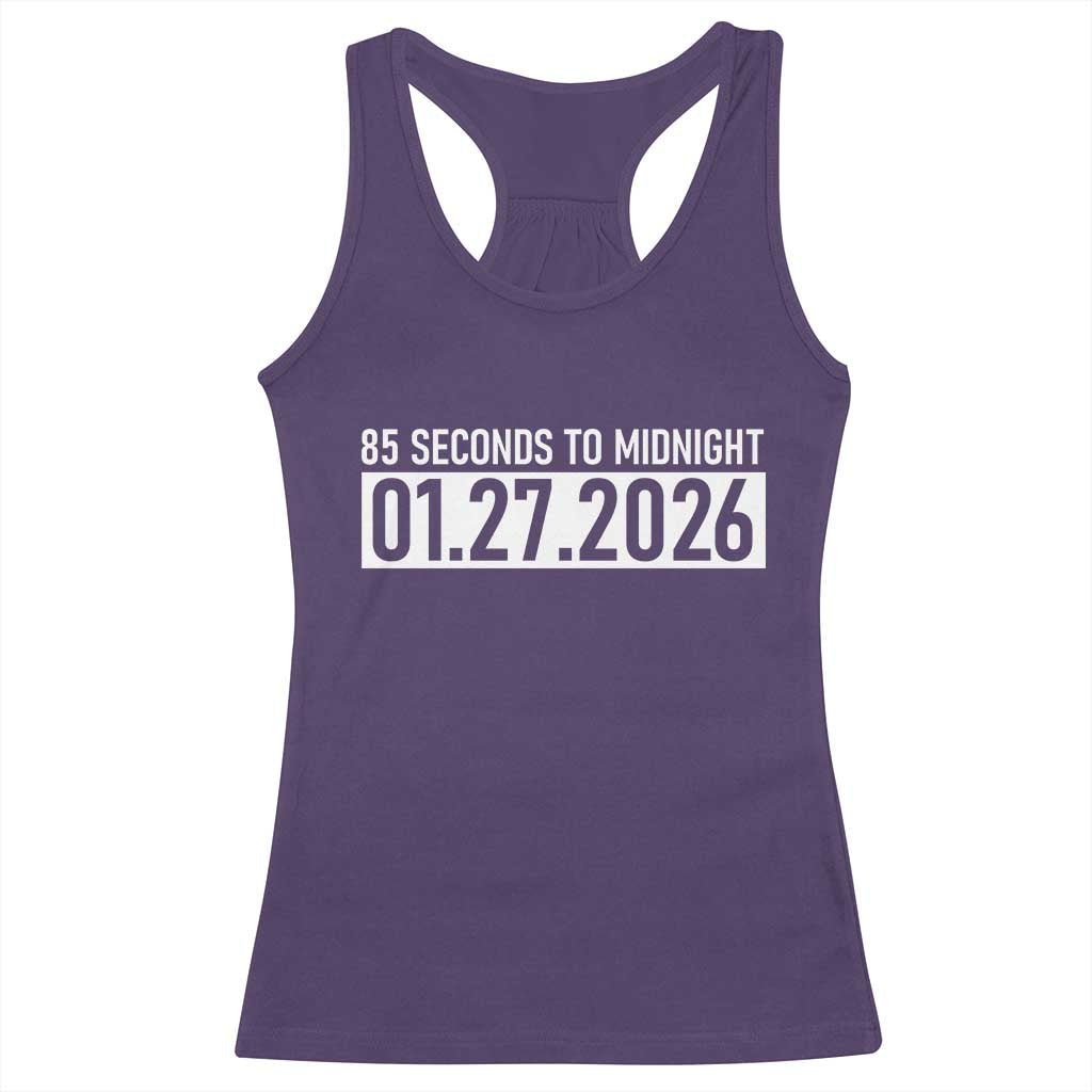 Doomsday Clock Armageddon Racerback Tank Top 85 Second To Midnight TS14 Purple Print Your Wear