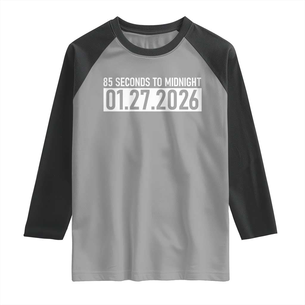 Doomsday Clock Armageddon Raglan Shirt 85 Second To Midnight TS14 Sport Gray Black Print Your Wear