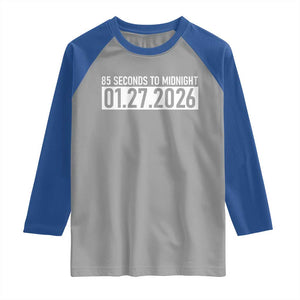 Doomsday Clock Armageddon Raglan Shirt 85 Second To Midnight TS14 Sport Gray Royal Print Your Wear