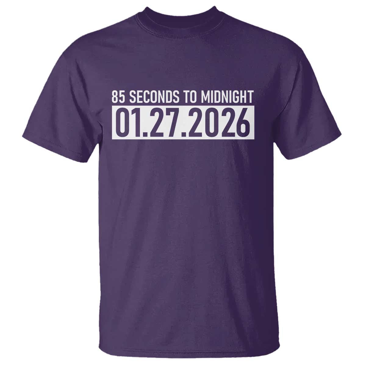 Doomsday Clock Armageddon T Shirt 85 Second To Midnight TS14 Purple Print Your Wear