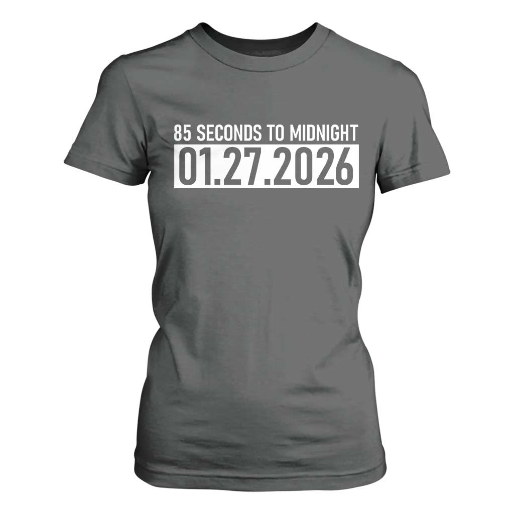 Doomsday Clock Armageddon T Shirt For Women 85 Second To Midnight TS14 Dark Heather Print Your Wear