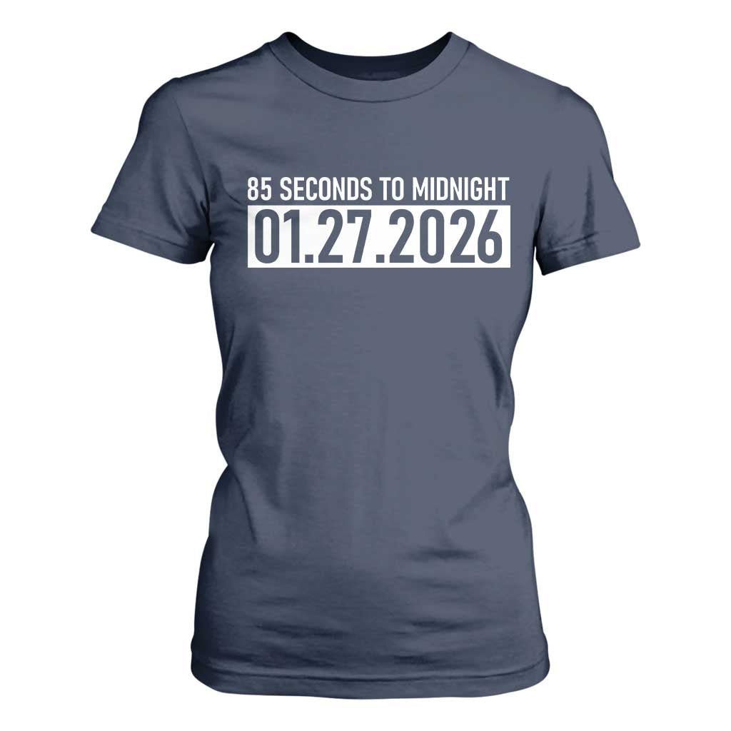 Doomsday Clock Armageddon T Shirt For Women 85 Second To Midnight TS14 Navy Print Your Wear