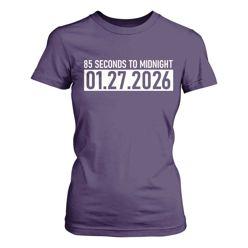 Doomsday Clock Armageddon T Shirt For Women 85 Second To Midnight TS14 Purple Print Your Wear