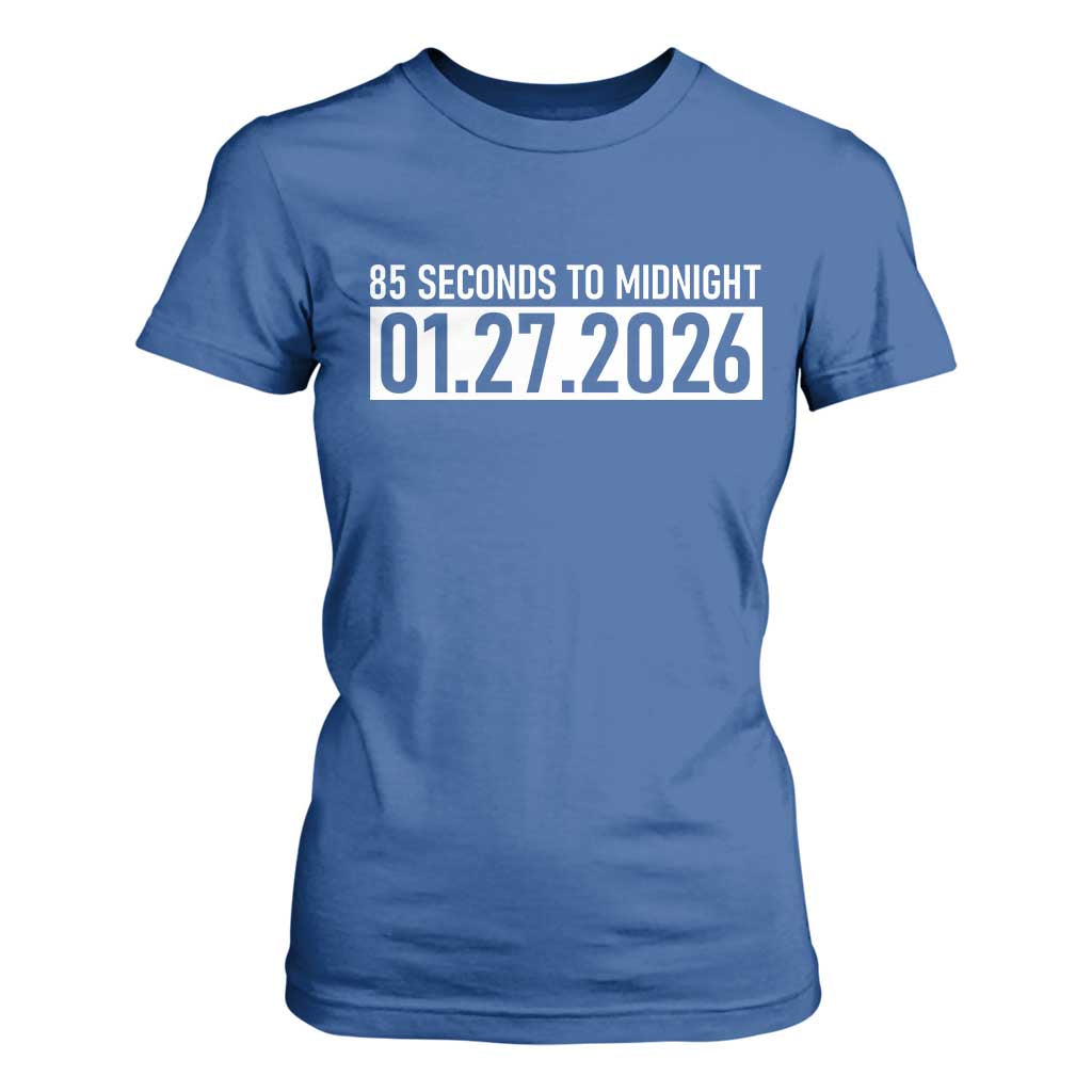 Doomsday Clock Armageddon T Shirt For Women 85 Second To Midnight TS14 Royal Blue Print Your Wear