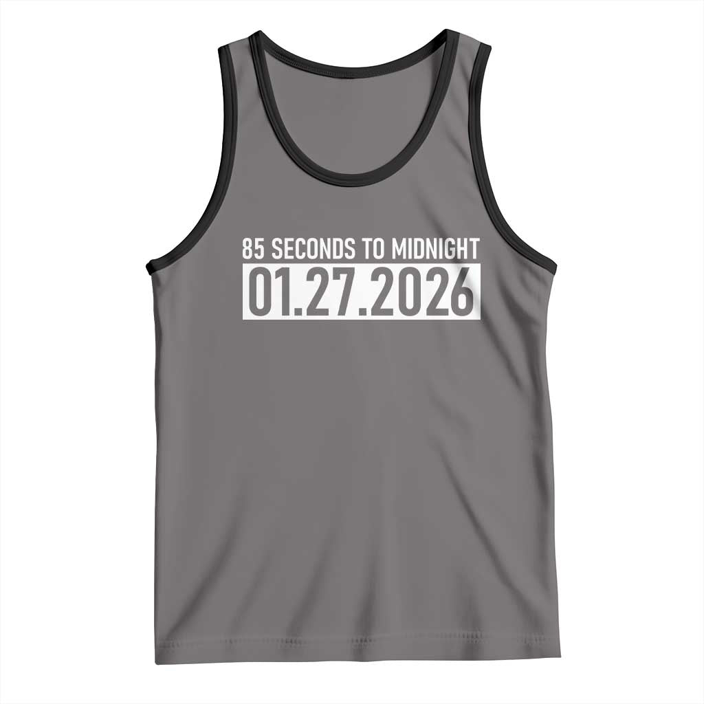 Doomsday Clock Armageddon Tank Top 85 Second To Midnight TS14 Deep Heather Black Print Your Wear
