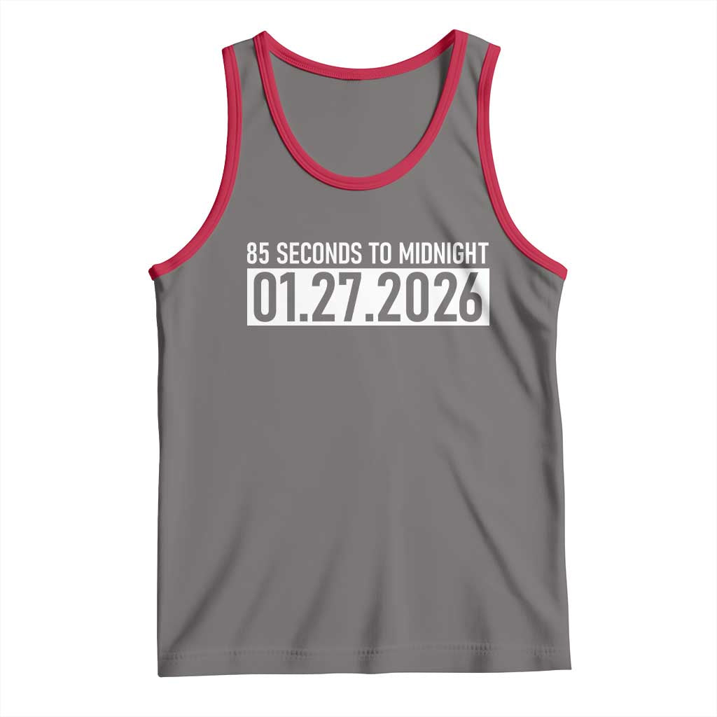 Doomsday Clock Armageddon Tank Top 85 Second To Midnight TS14 Deep Heather Red Print Your Wear