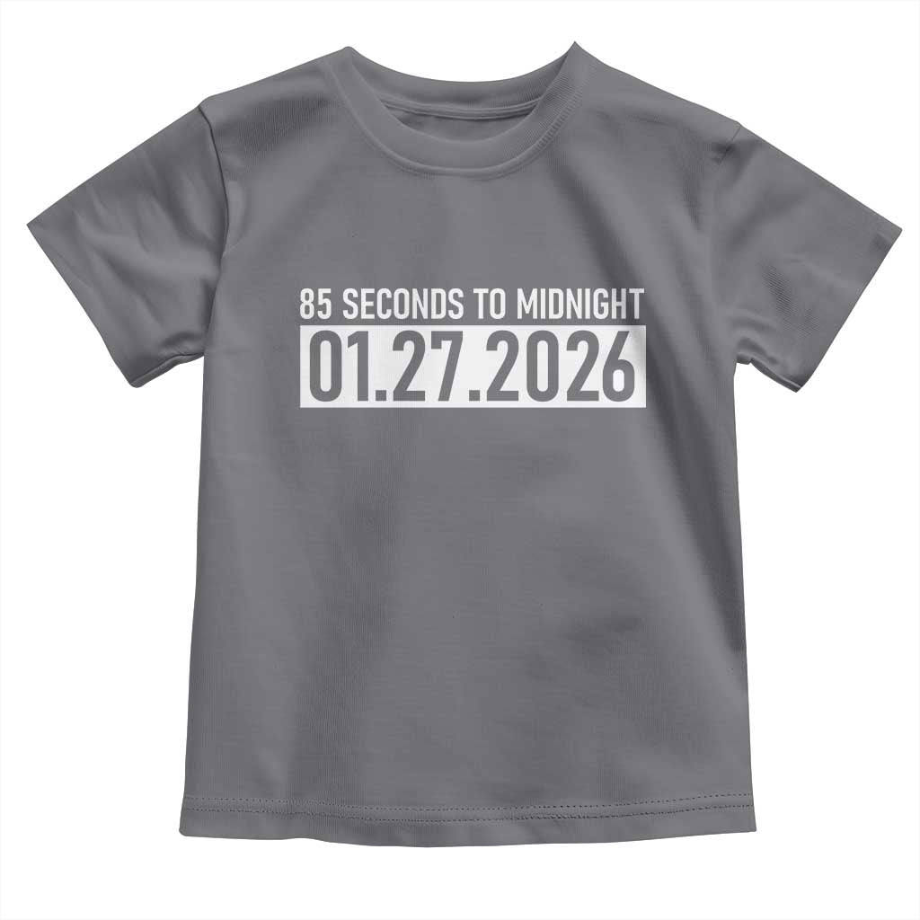 Doomsday Clock Armageddon Toddler T Shirt 85 Second To Midnight TS14 Charcoal Print Your Wear