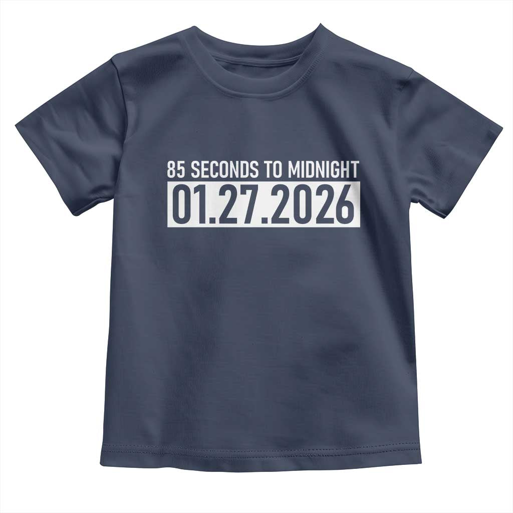 Doomsday Clock Armageddon Toddler T Shirt 85 Second To Midnight TS14 Navy Print Your Wear