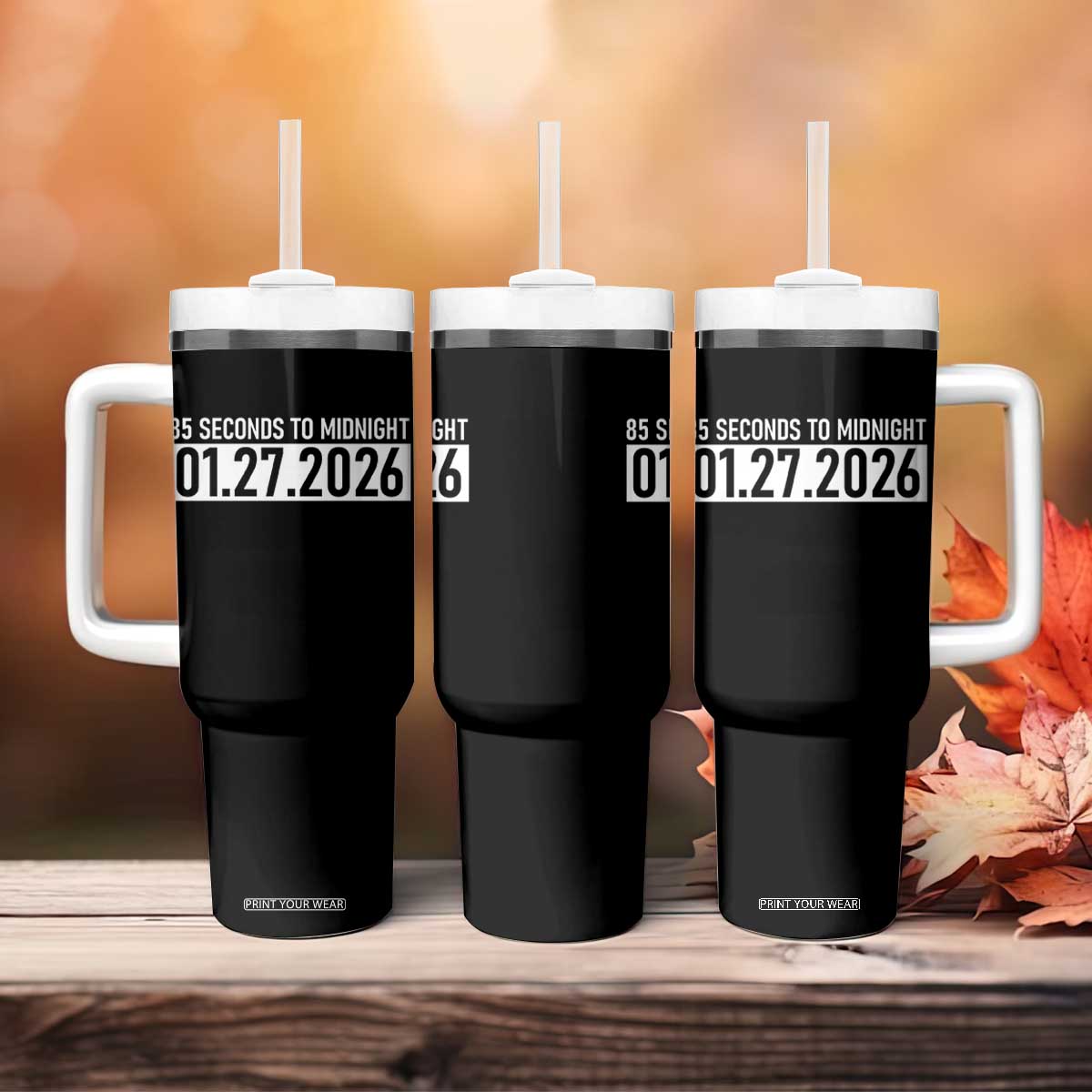 Doomsday Clock Armageddon Tumbler With Handle 85 Second To Midnight TS14 Print Your Wear