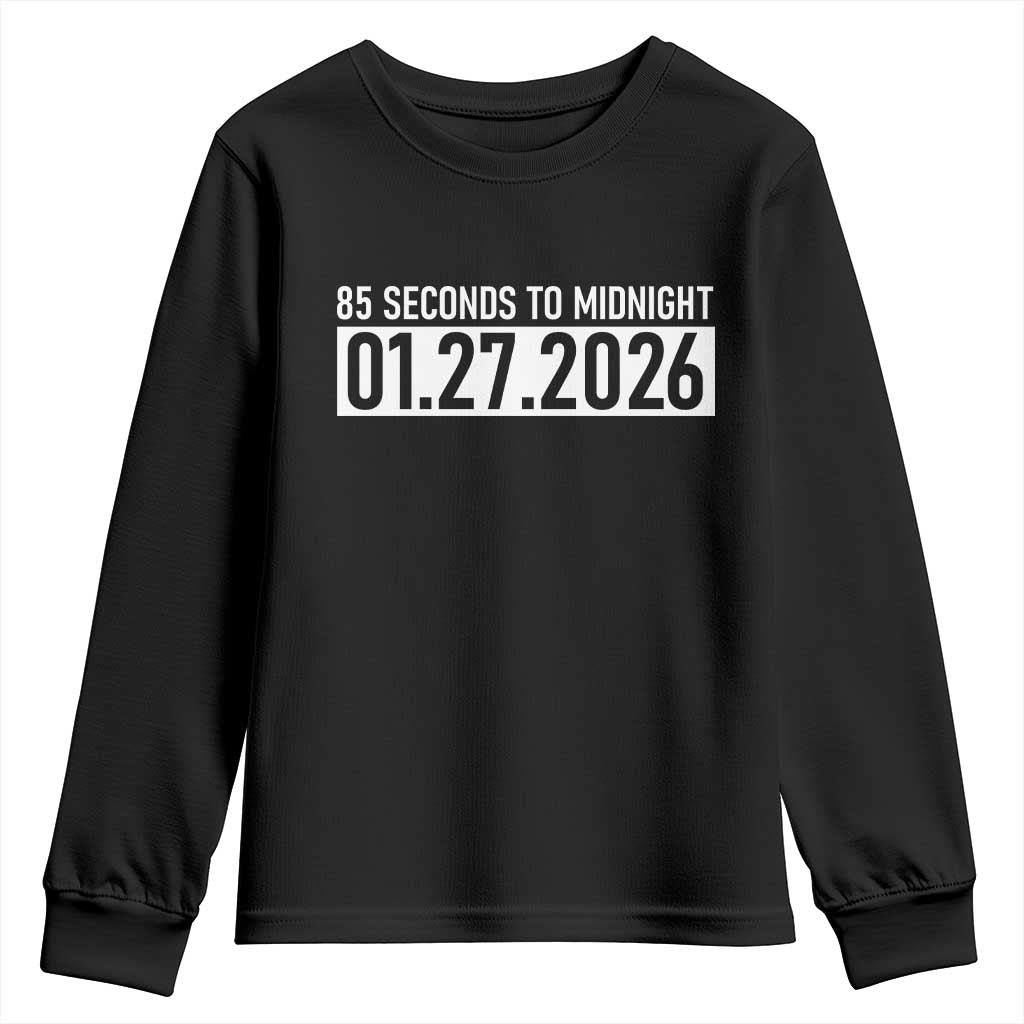 Doomsday Clock Armageddon Youth Sweatshirt 85 Second To Midnight TS14 Black Print Your Wear