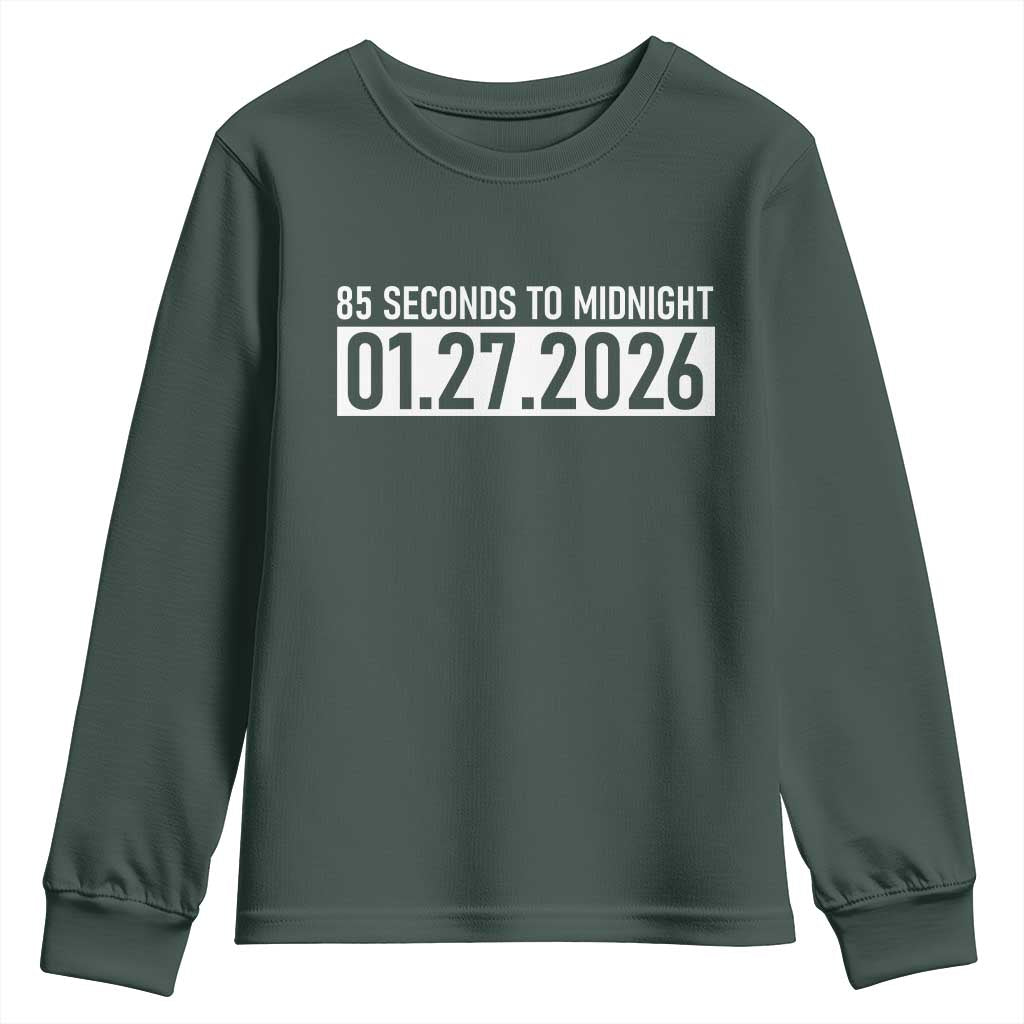 Doomsday Clock Armageddon Youth Sweatshirt 85 Second To Midnight TS14 Dark Forest Green Print Your Wear