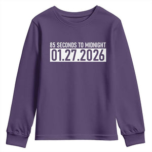 Doomsday Clock Armageddon Youth Sweatshirt 85 Second To Midnight TS14 Purple Print Your Wear