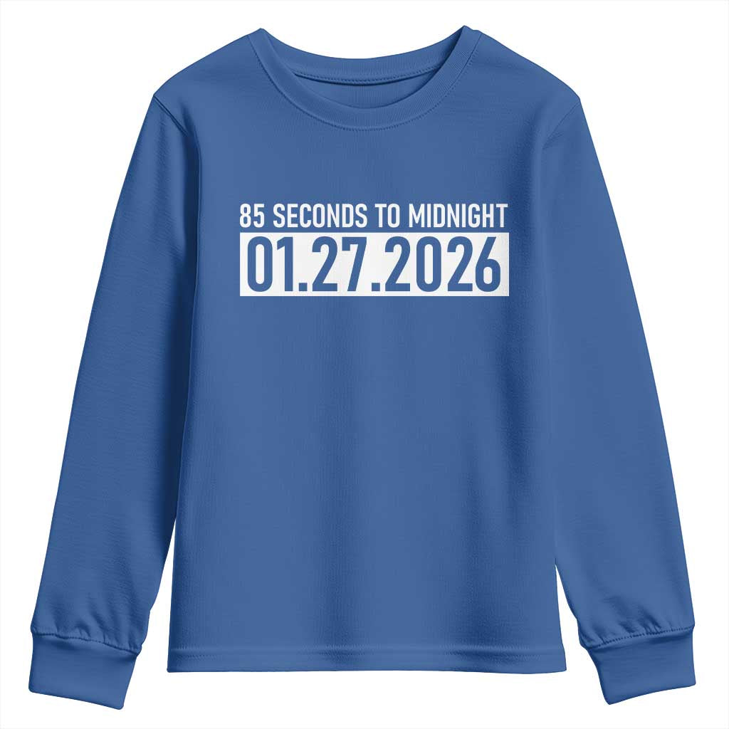 Doomsday Clock Armageddon Youth Sweatshirt 85 Second To Midnight TS14 Royal Blue Print Your Wear