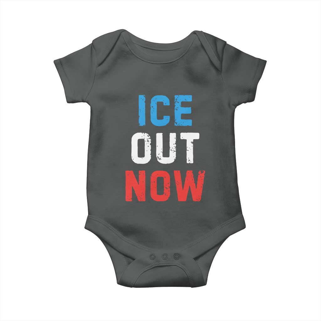 Ice Out Baby Onesie Minneapolis Resist ICE Immigration Rights Protest TS14 Dark Heather Print Your Wear