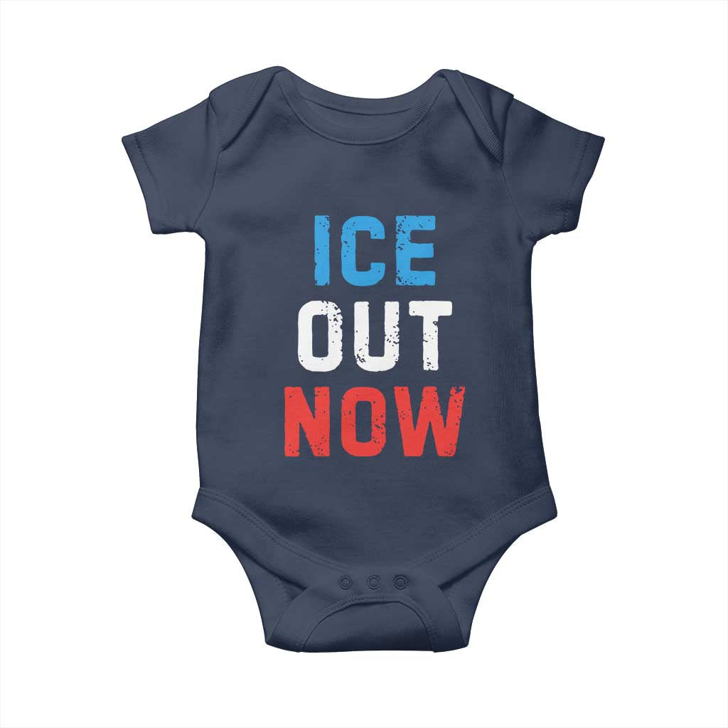 Ice Out Baby Onesie Minneapolis Resist ICE Immigration Rights Protest TS14 Navy Print Your Wear