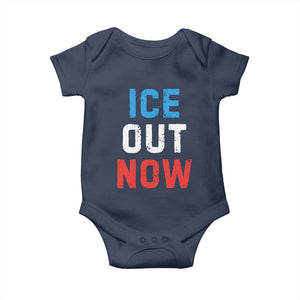 Ice Out Baby Onesie Minneapolis Resist ICE Immigration Rights Protest TS14 Navy Print Your Wear