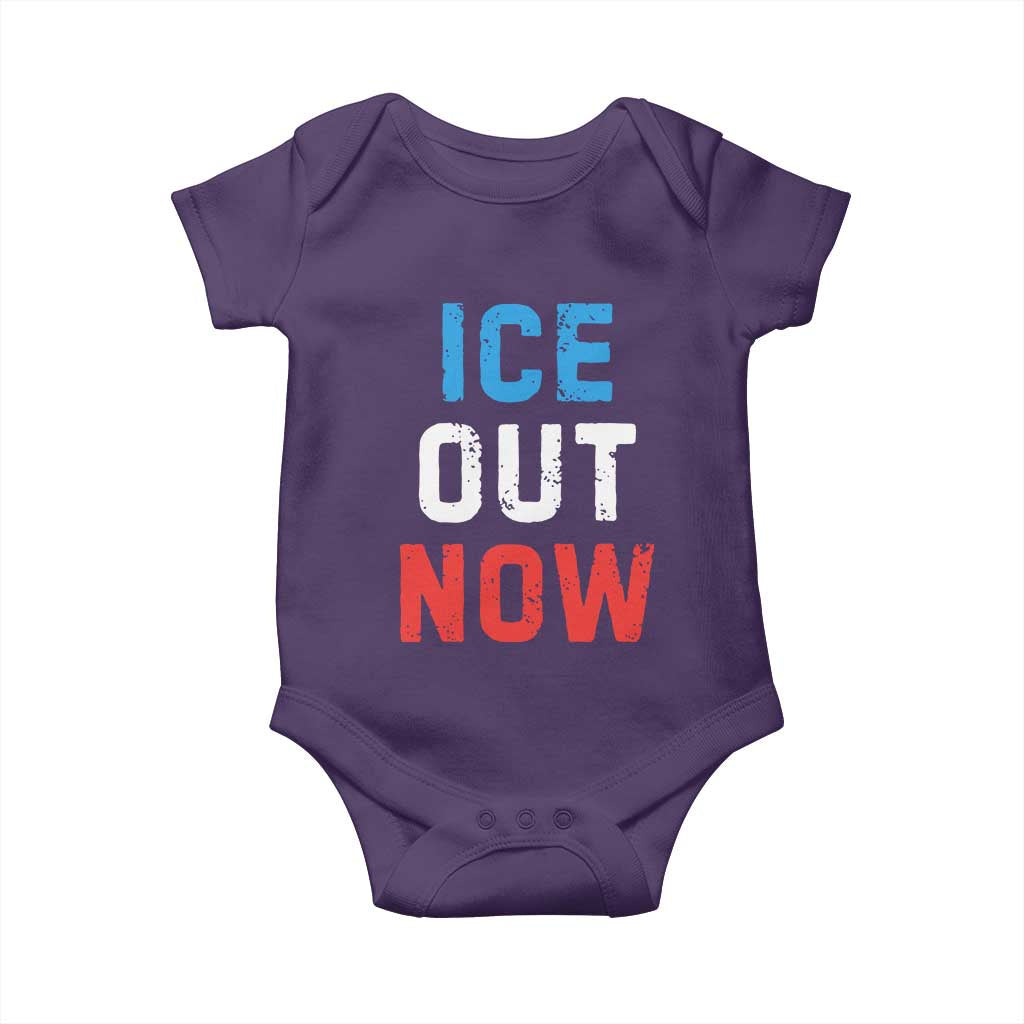 Ice Out Baby Onesie Minneapolis Resist ICE Immigration Rights Protest TS14 Purple Print Your Wear