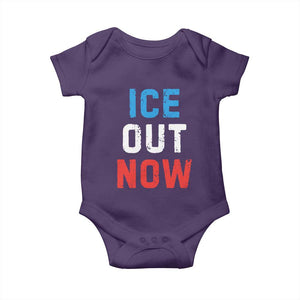 Ice Out Baby Onesie Minneapolis Resist ICE Immigration Rights Protest TS14 Purple Print Your Wear