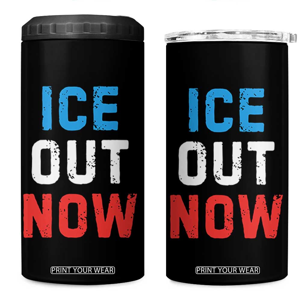 Ice Out 4 in 1 Can Cooler Tumbler Minneapolis Resist ICE Immigration Rights Protest TS14 One Size: 16 oz Black Print Your Wear