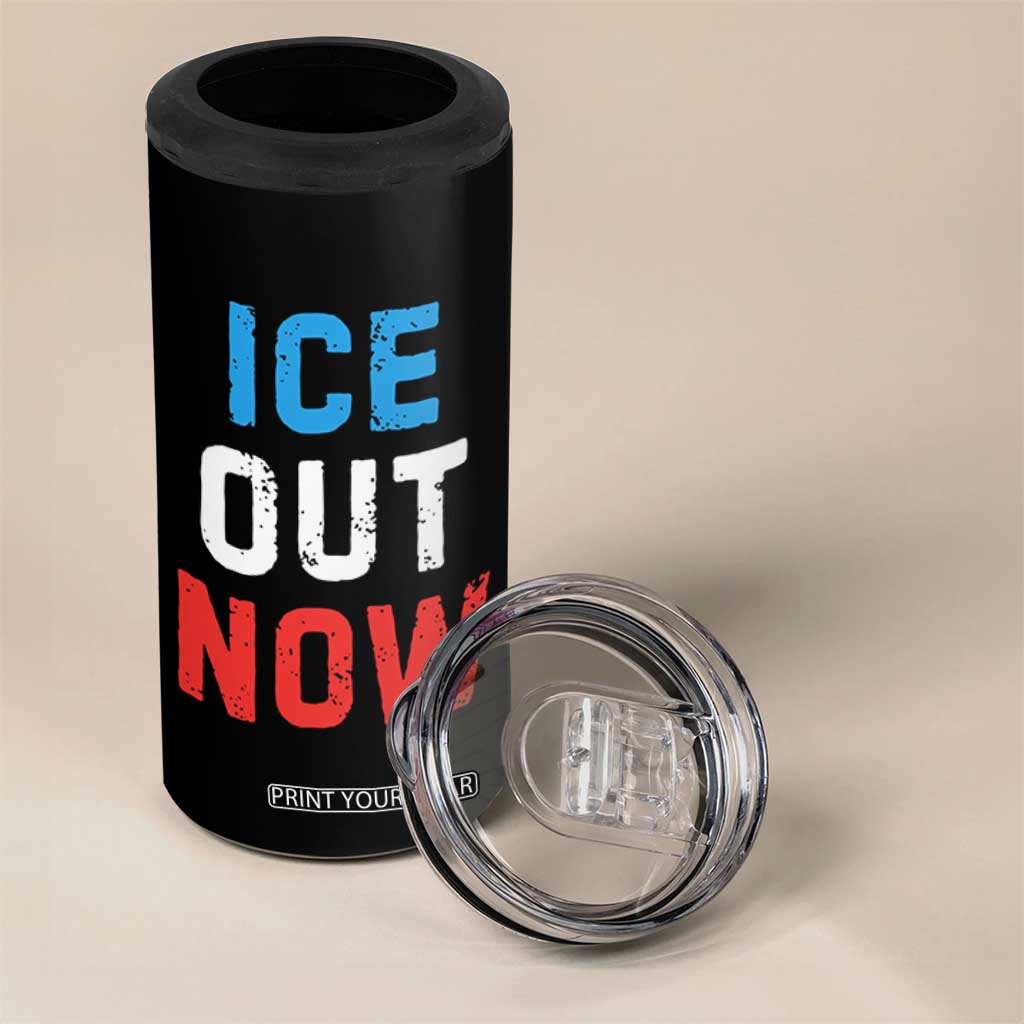 Ice Out 4 in 1 Can Cooler Tumbler Minneapolis Resist ICE Immigration Rights Protest TS14 Print Your Wear