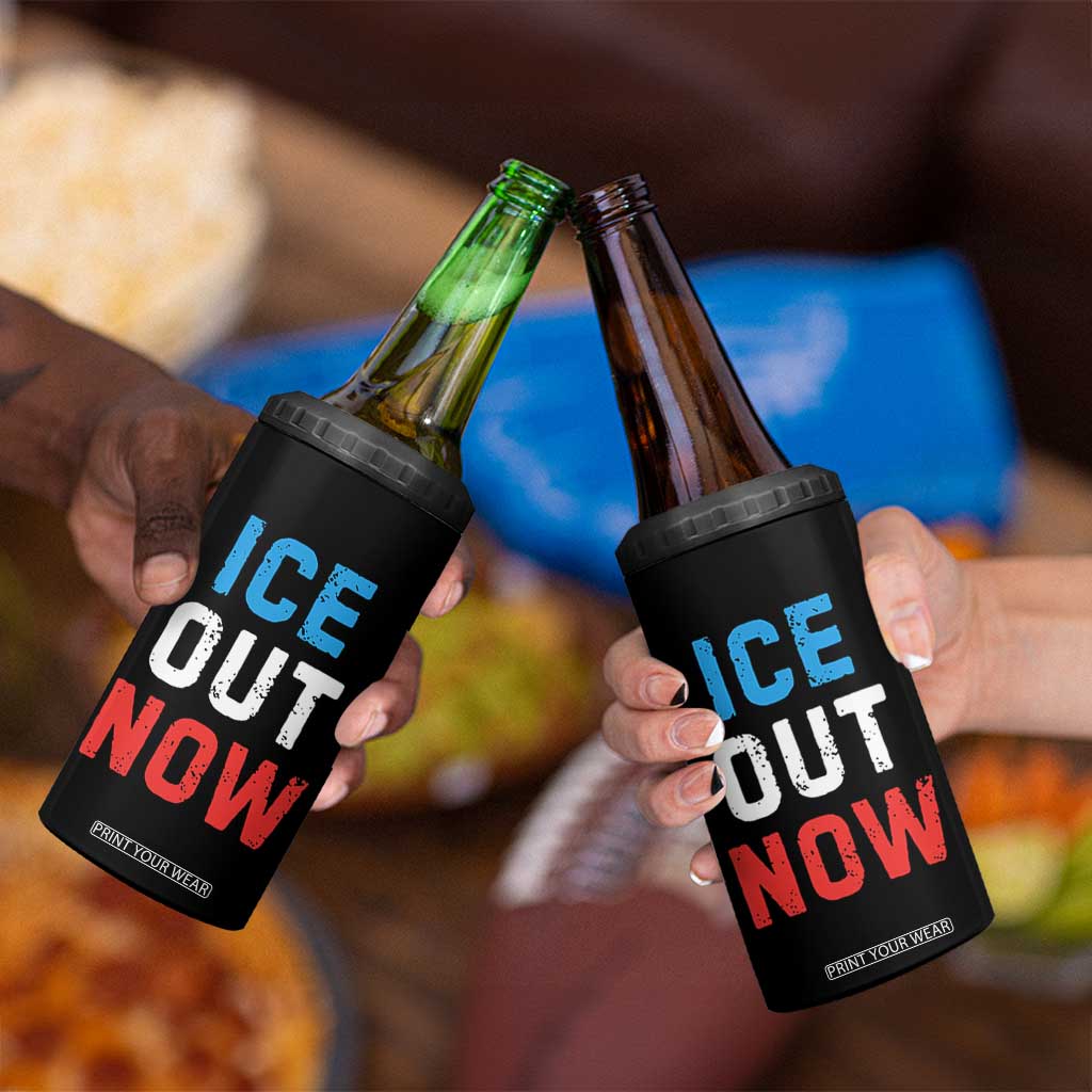Ice Out 4 in 1 Can Cooler Tumbler Minneapolis Resist ICE Immigration Rights Protest TS14 Print Your Wear