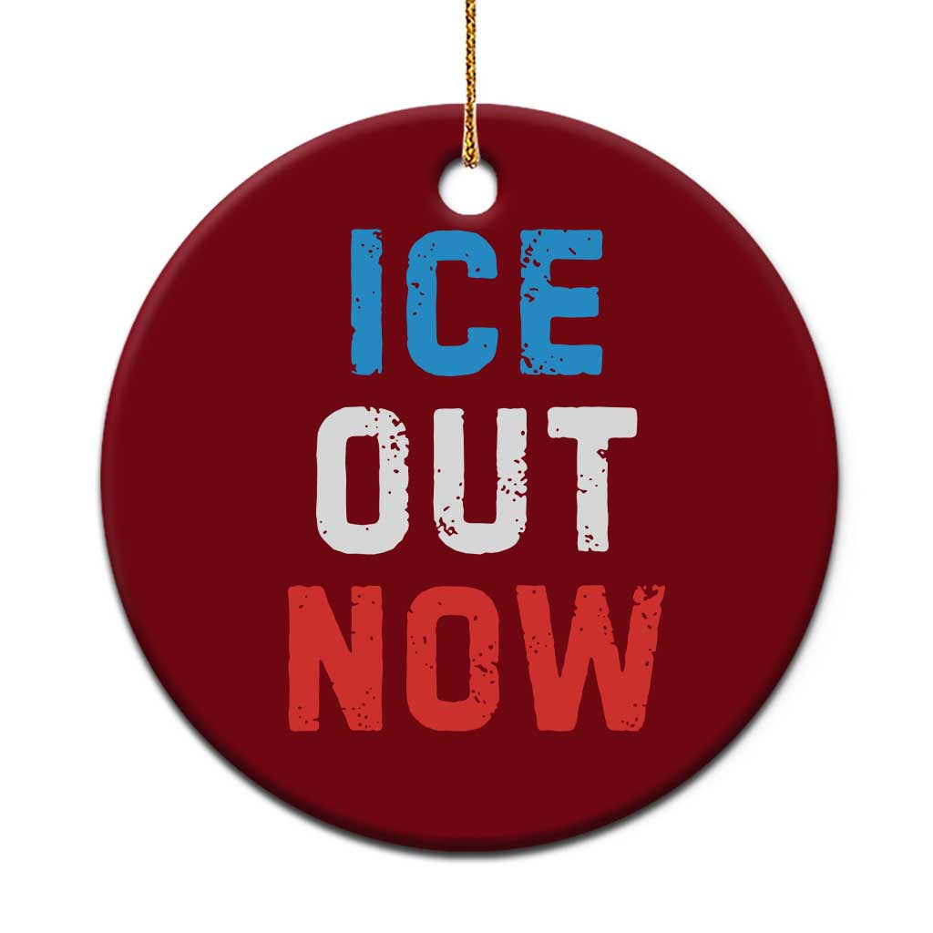 Ice Out Ceramic Ornament Minneapolis Resist ICE Immigration Rights Protest TS14 1pc Red Print Your Wear