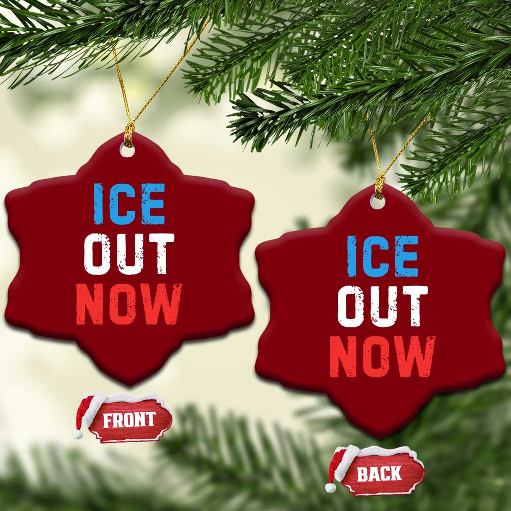 Ice Out Ceramic Ornament Minneapolis Resist ICE Immigration Rights Protest TS14 Print Your Wear
