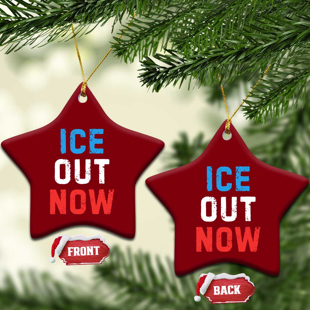 Ice Out Ceramic Ornament Minneapolis Resist ICE Immigration Rights Protest TS14 Print Your Wear