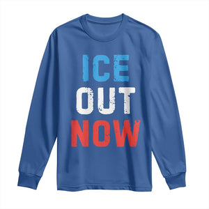 Ice Out Long Sleeve Shirt Minneapolis Resist ICE Immigration Rights Protest TS14 Royal Blue Print Your Wear
