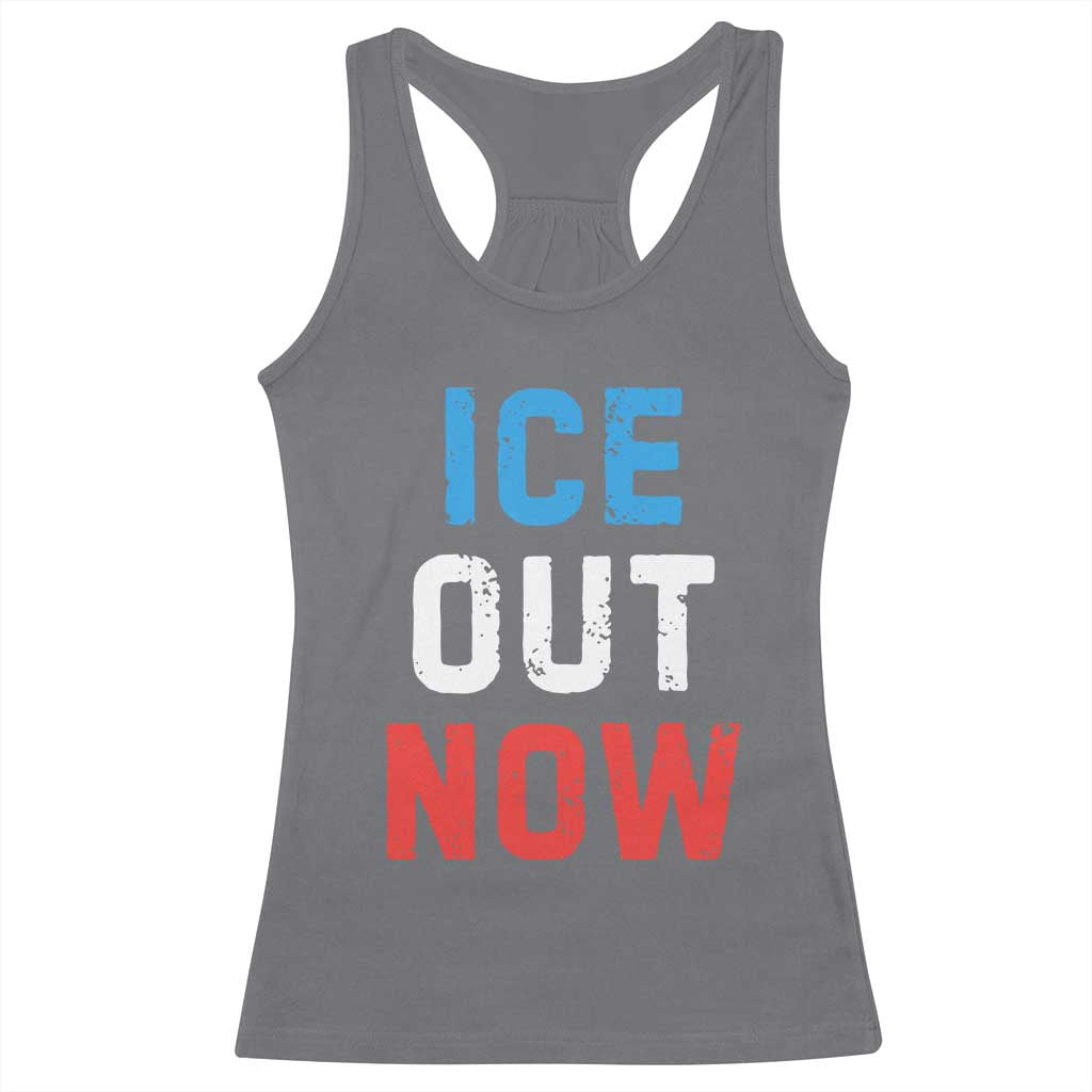 Ice Out Racerback Tank Top Minneapolis Resist ICE Immigration Rights Protest TS14 Charcoal Print Your Wear