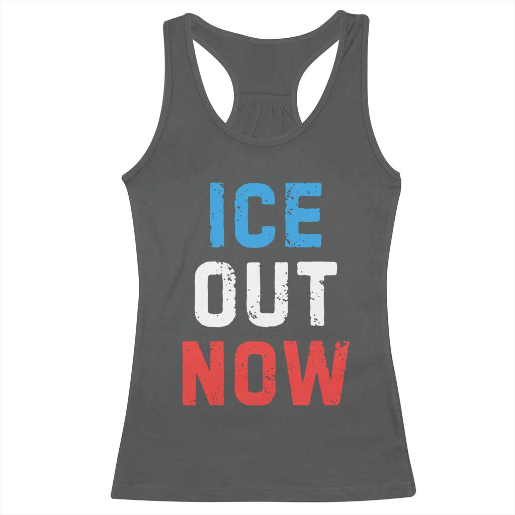 Ice Out Racerback Tank Top Minneapolis Resist ICE Immigration Rights Protest TS14 Dark Heather Print Your Wear