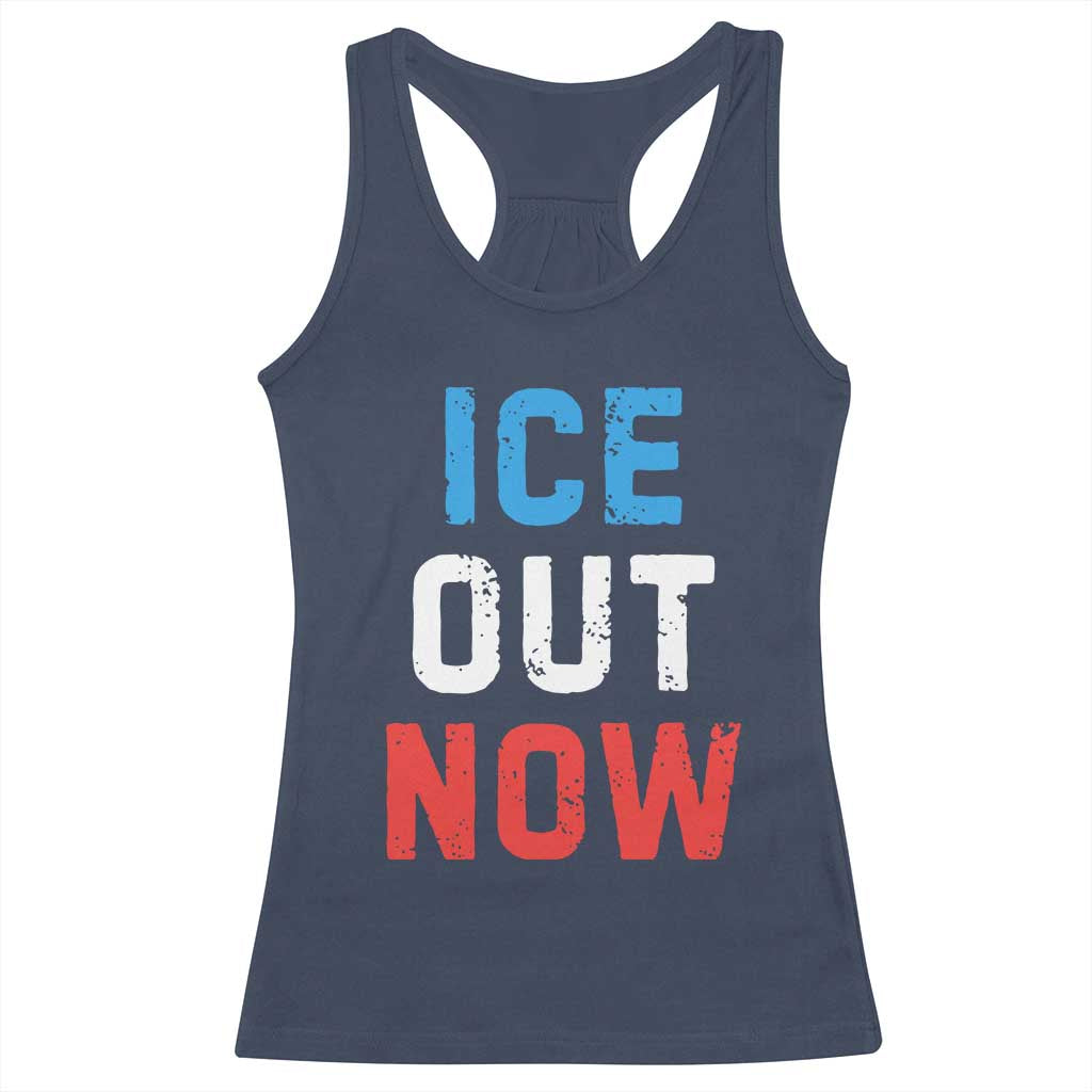 Ice Out Racerback Tank Top Minneapolis Resist ICE Immigration Rights Protest TS14 Navy Print Your Wear