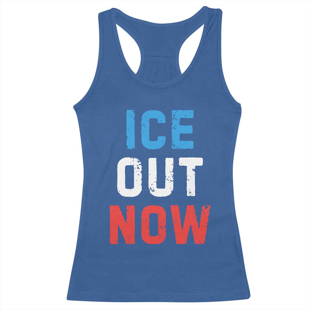 Ice Out Racerback Tank Top Minneapolis Resist ICE Immigration Rights Protest TS14 Royal Blue Print Your Wear