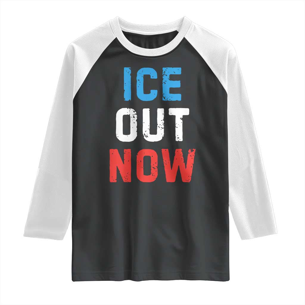 Ice Out Raglan Shirt Minneapolis Resist ICE Immigration Rights Protest TS14 Black White Print Your Wear