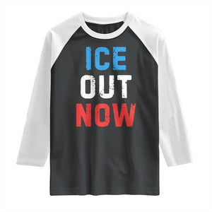 Ice Out Raglan Shirt Minneapolis Resist ICE Immigration Rights Protest TS14 Black White Print Your Wear