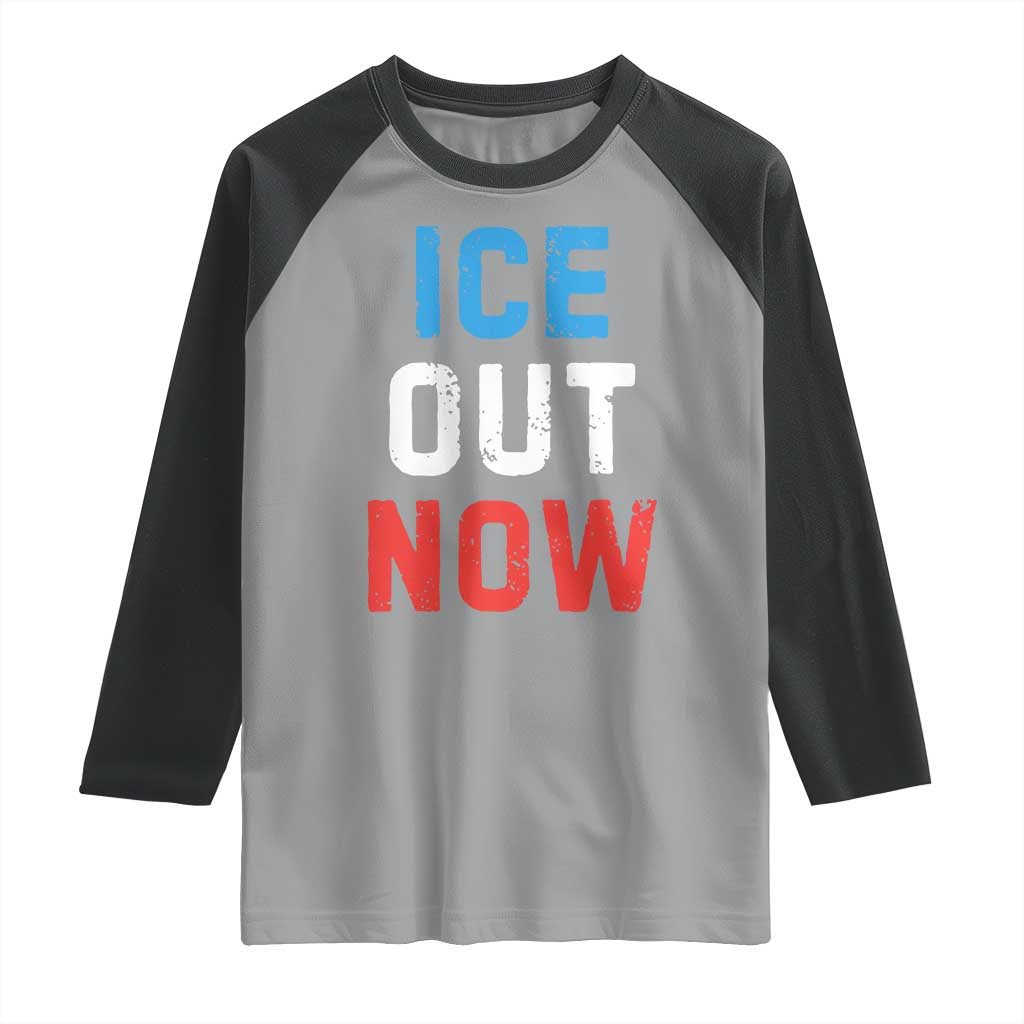 Ice Out Raglan Shirt Minneapolis Resist ICE Immigration Rights Protest TS14 Sport Gray Black Print Your Wear
