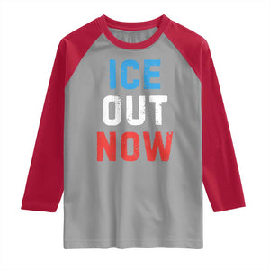 Ice Out Raglan Shirt Minneapolis Resist ICE Immigration Rights Protest TS14 Sport Gray Red Print Your Wear