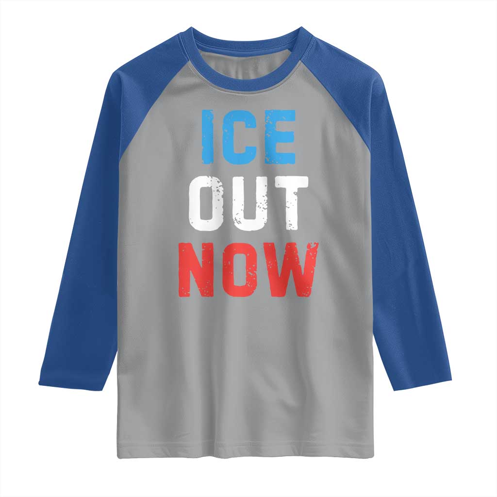 Ice Out Raglan Shirt Minneapolis Resist ICE Immigration Rights Protest TS14 Sport Gray Royal Print Your Wear