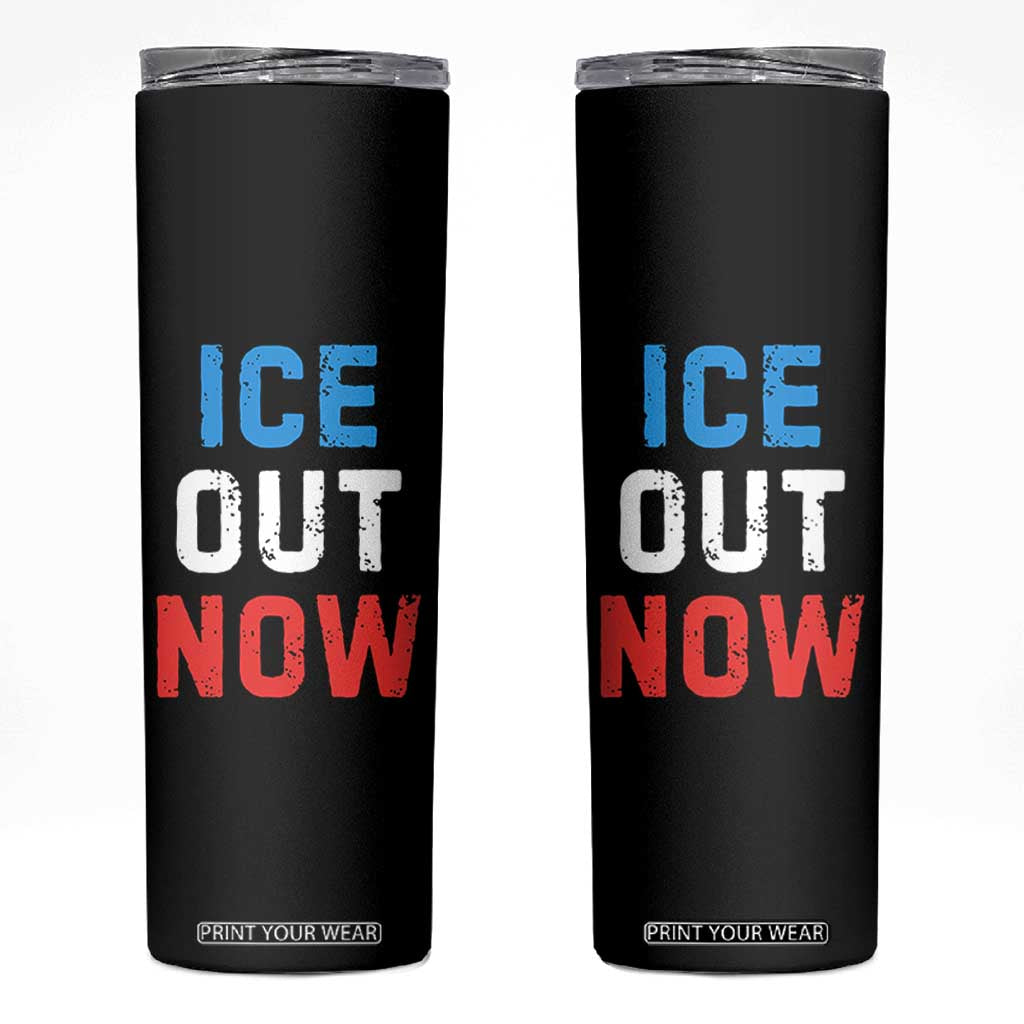 Ice Out Skinny Tumbler Minneapolis Resist ICE Immigration Rights Protest TS14 Black Print Your Wear