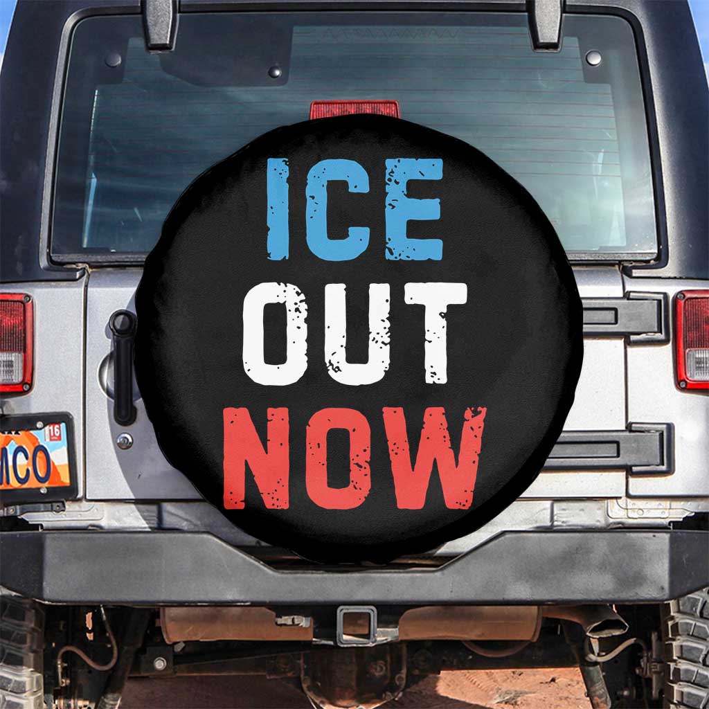Ice Out Spare Tire Cover Minneapolis Resist ICE Immigration Rights Protest TS14 No hole Black Print Your Wear